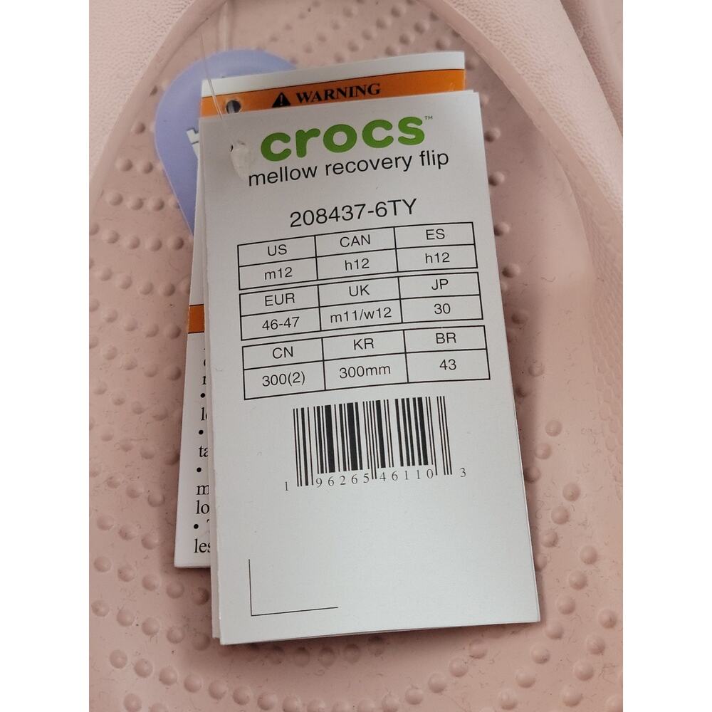 Crocs Mellow Recovery Flip Flops Men's Size 12 Pink Clay NWT - Picture 4 of 4